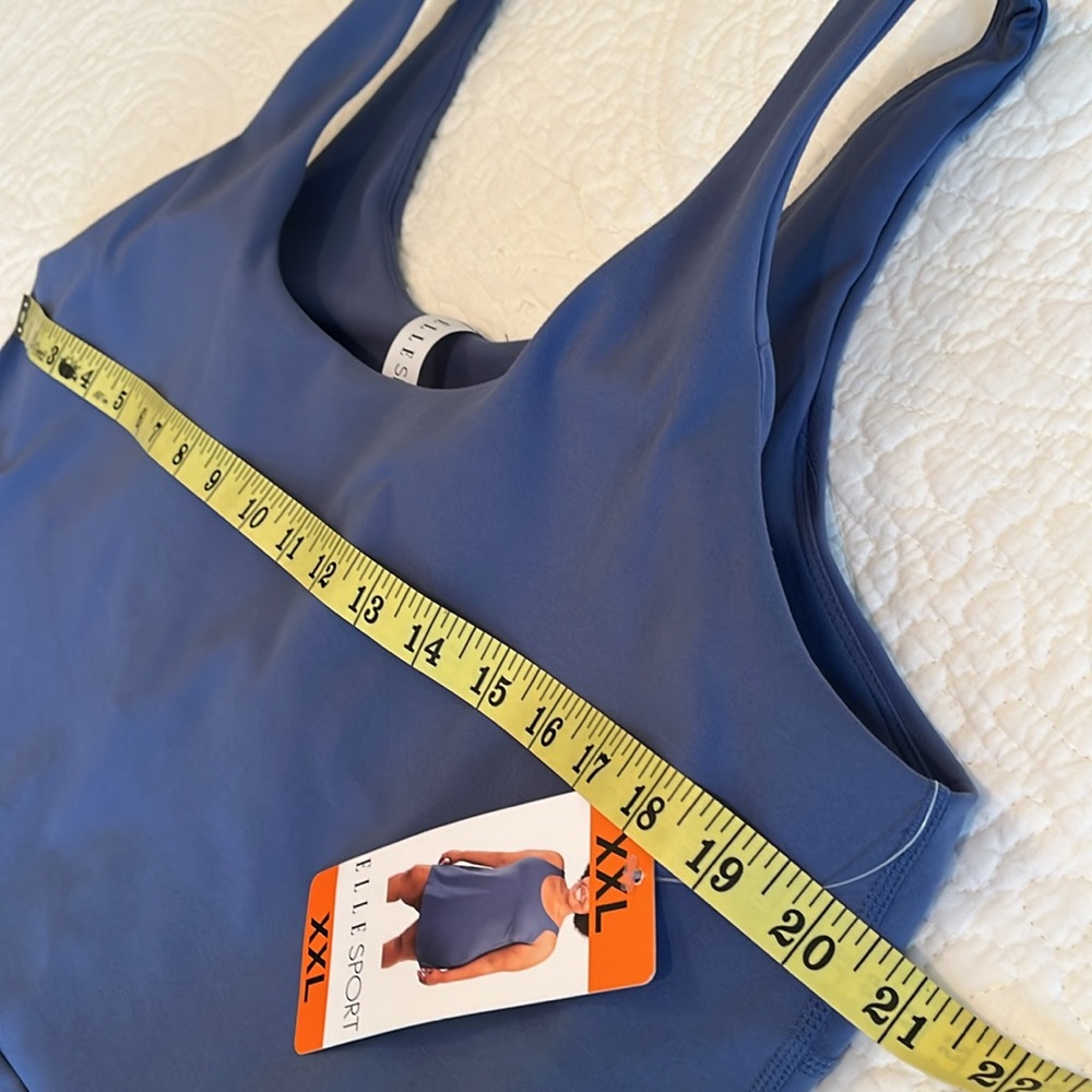 NWT Elle Sport Tank Dress Sleeveless Women’s XXL Blue Active Swim Stretchy Beach - Picture 12 of 17